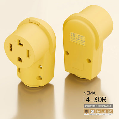 Enchufe NEMA 14-30R 30A 125/250V Receptáculo Secadora Amarillo