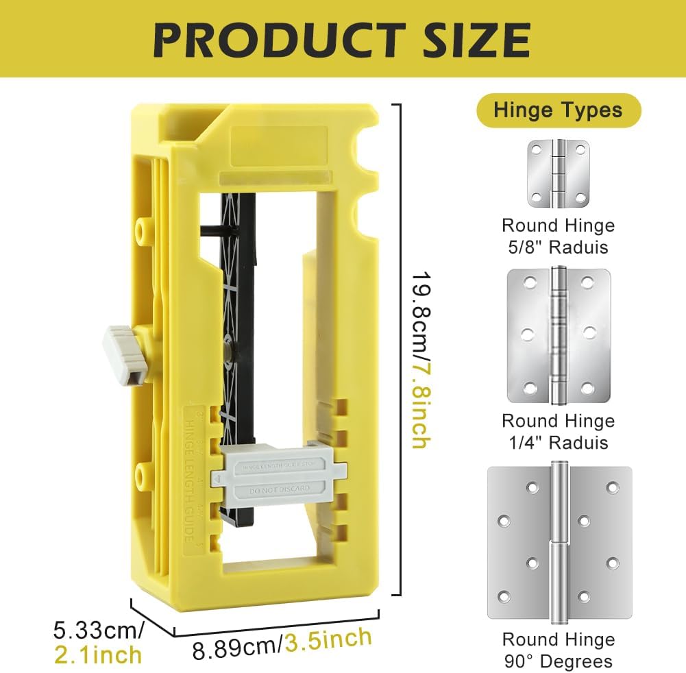 Plantilla bisagra puerta 3-5pulg 1/4-5/8pulg