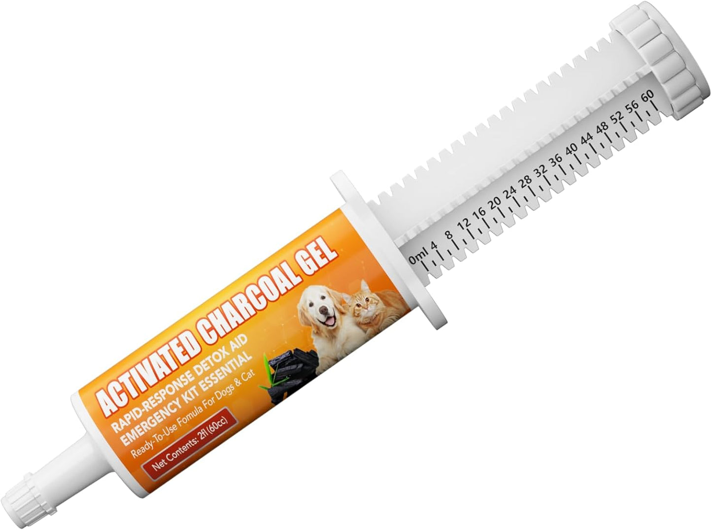Carbón activado para mascotas 60cc dosis 1cc por libra