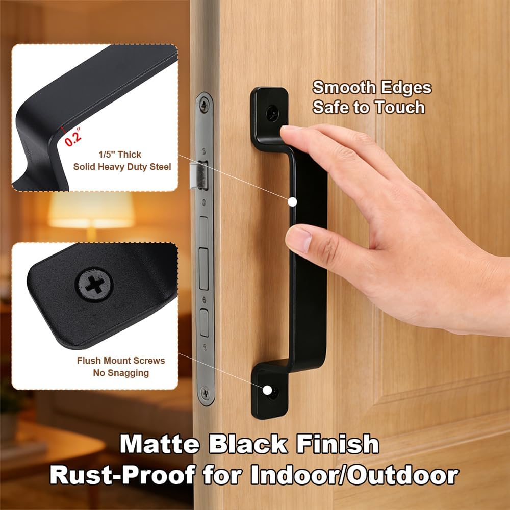 2 Manijas Puerta Rústicas 7.4pulg Para Interior/Exterior Garaje