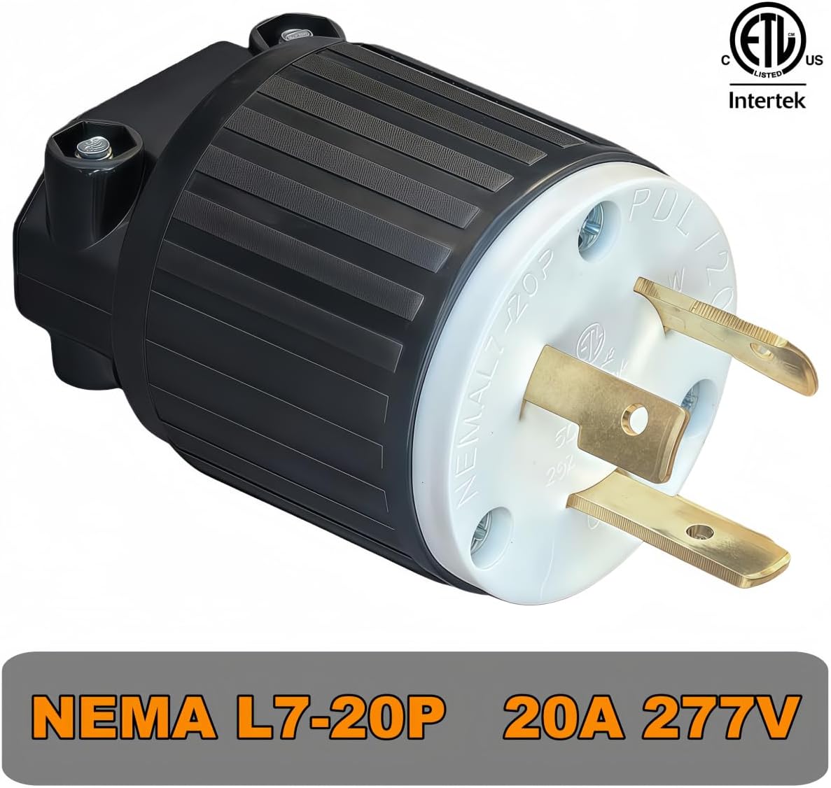 Conector NEMA L7-20P enchufe macho 20A 277V industrial