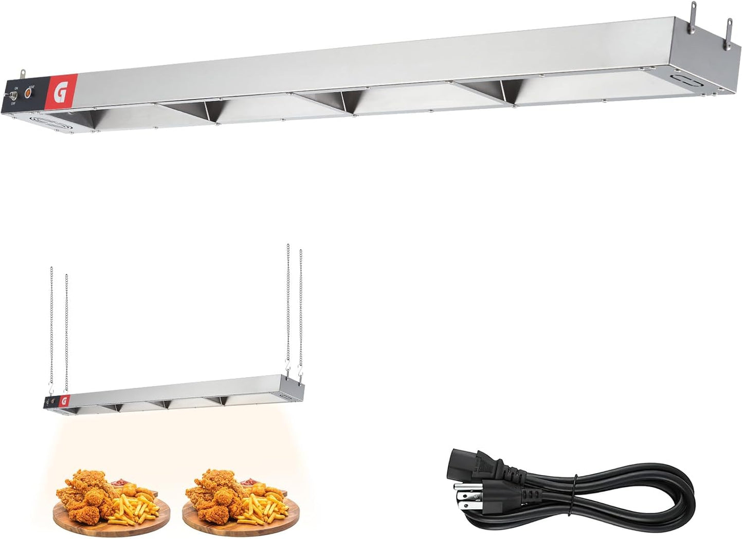 Lámpara calor para comida acero inox 60 pulg 1500W