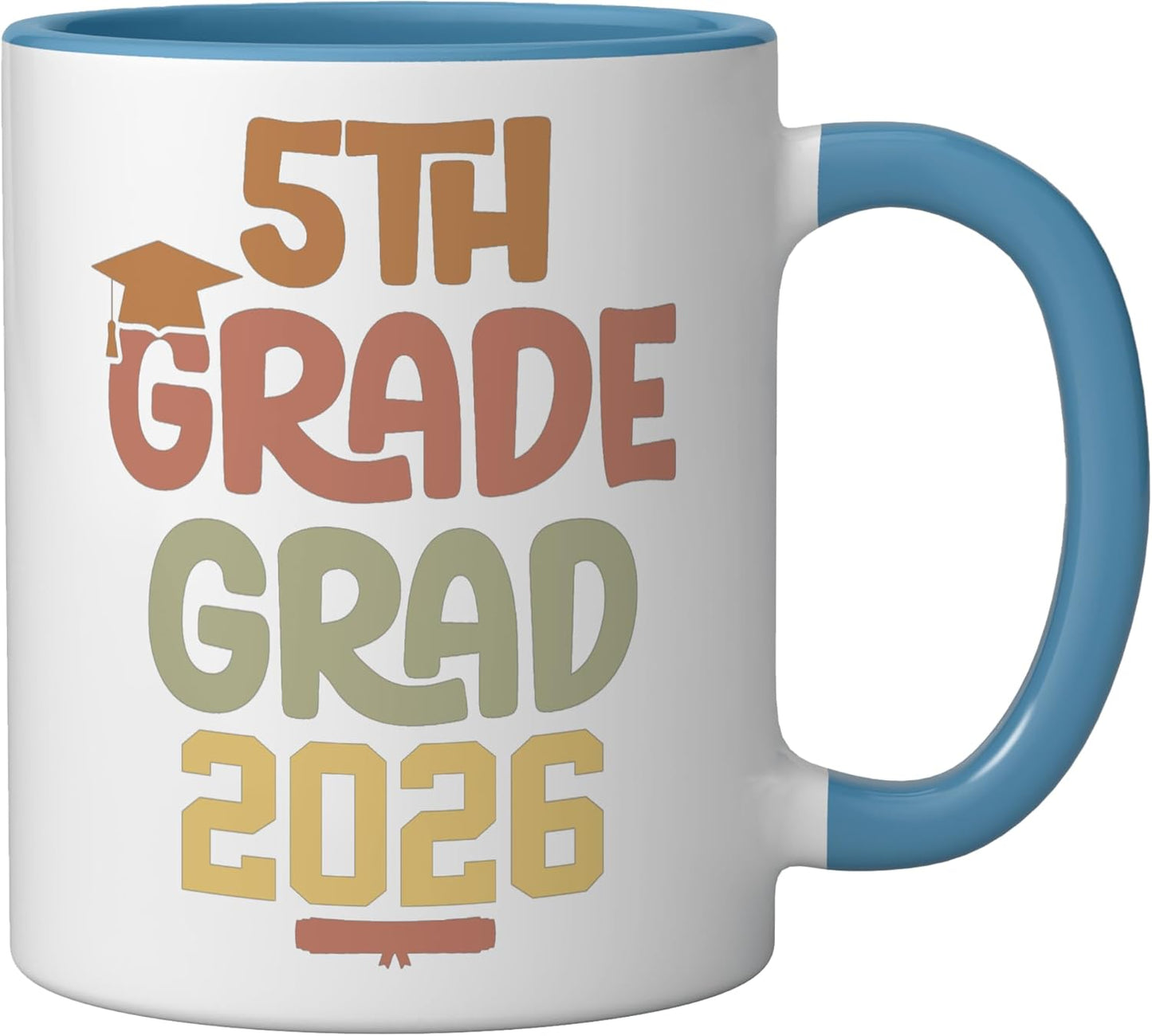 Taza de cerámica para escuela primaria 5º grado 2026 azul/blanco