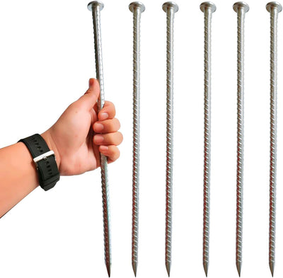 Estacas metal 16pulg anclaje asfalto 6 pzas