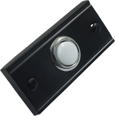 Botón timbre iluminado metal negro vintage para garage