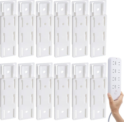 Soportes autoadhesivos para regleta 12 pzas blanco