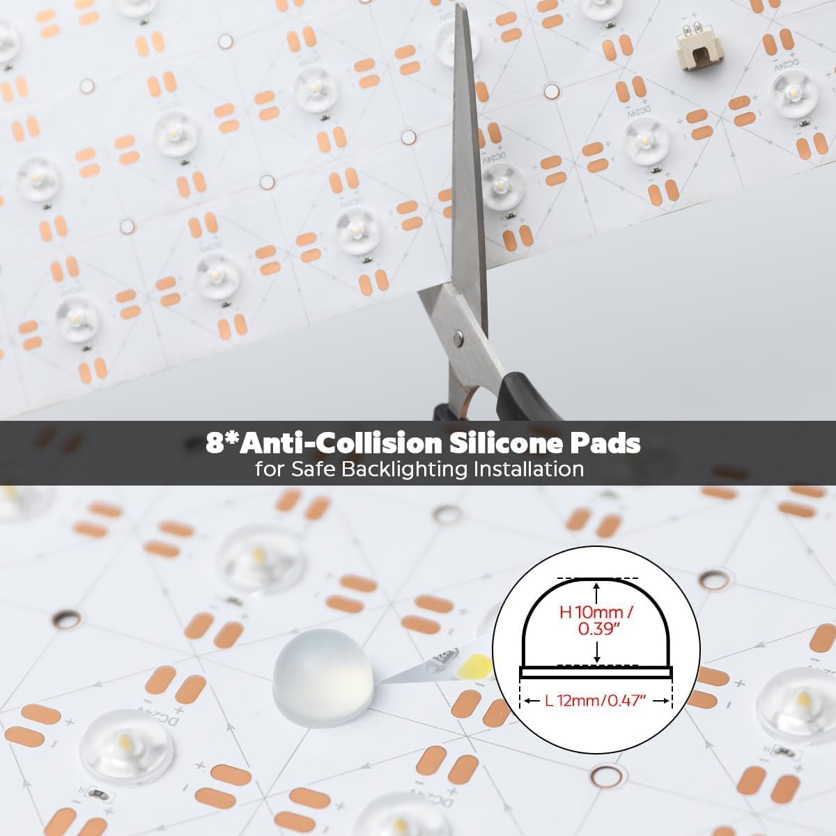 Hoja LED flexible para mármol translúcido 6000K 4 pzas