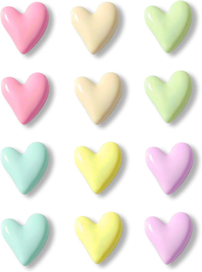 18 Imanes decorativos corazón coloridos para nevera y pizarra