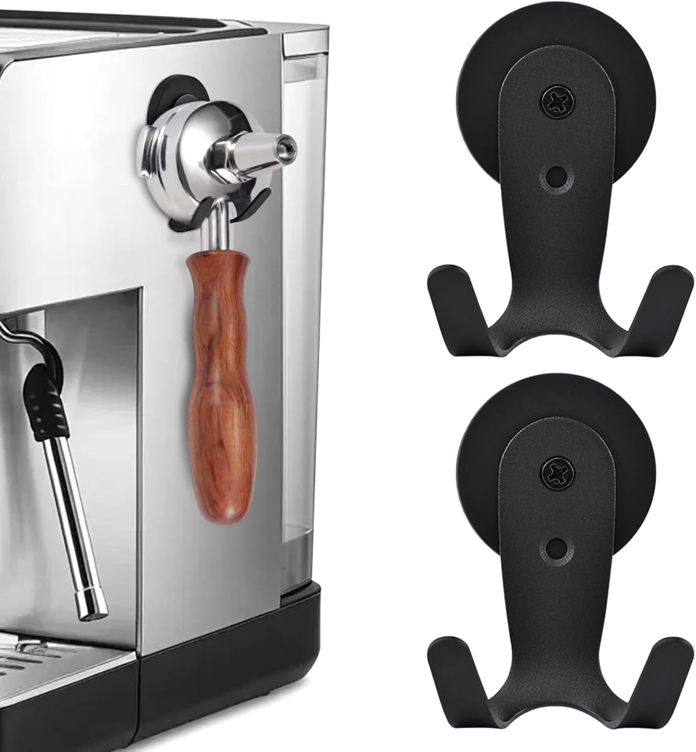 2 Soportes Magnéticos Portafiltros Cafetera Espresso Negro