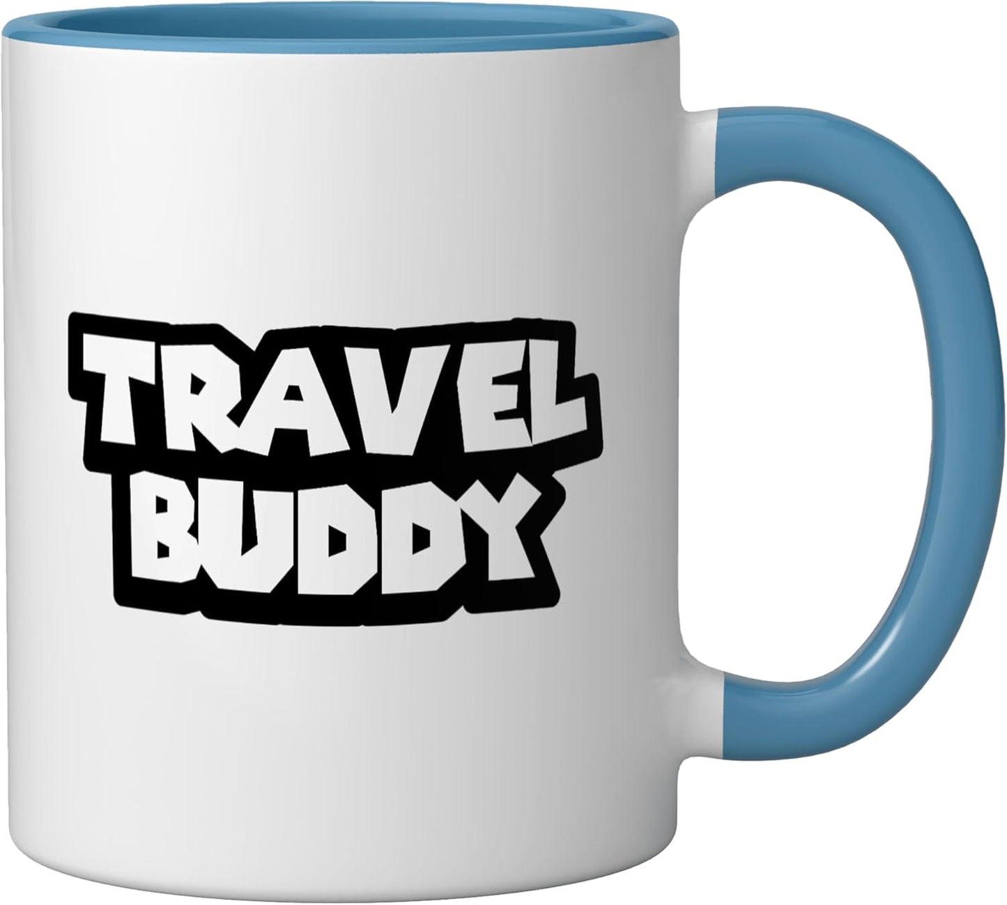 Taza cerámica Travel Buddy azul/blanco