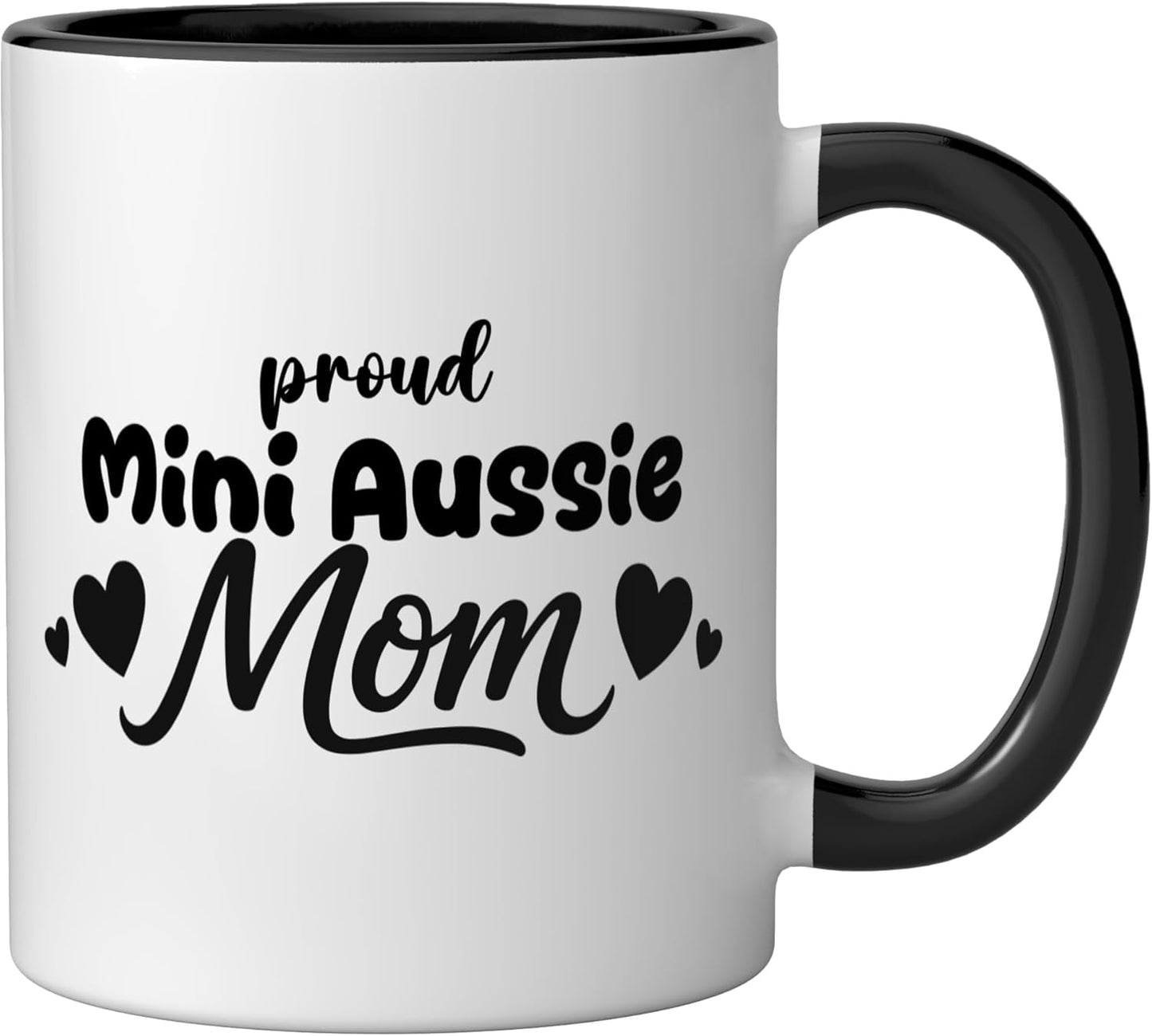 Taza cerámica para amante del perro Miniature American Shepherd negro/blanco