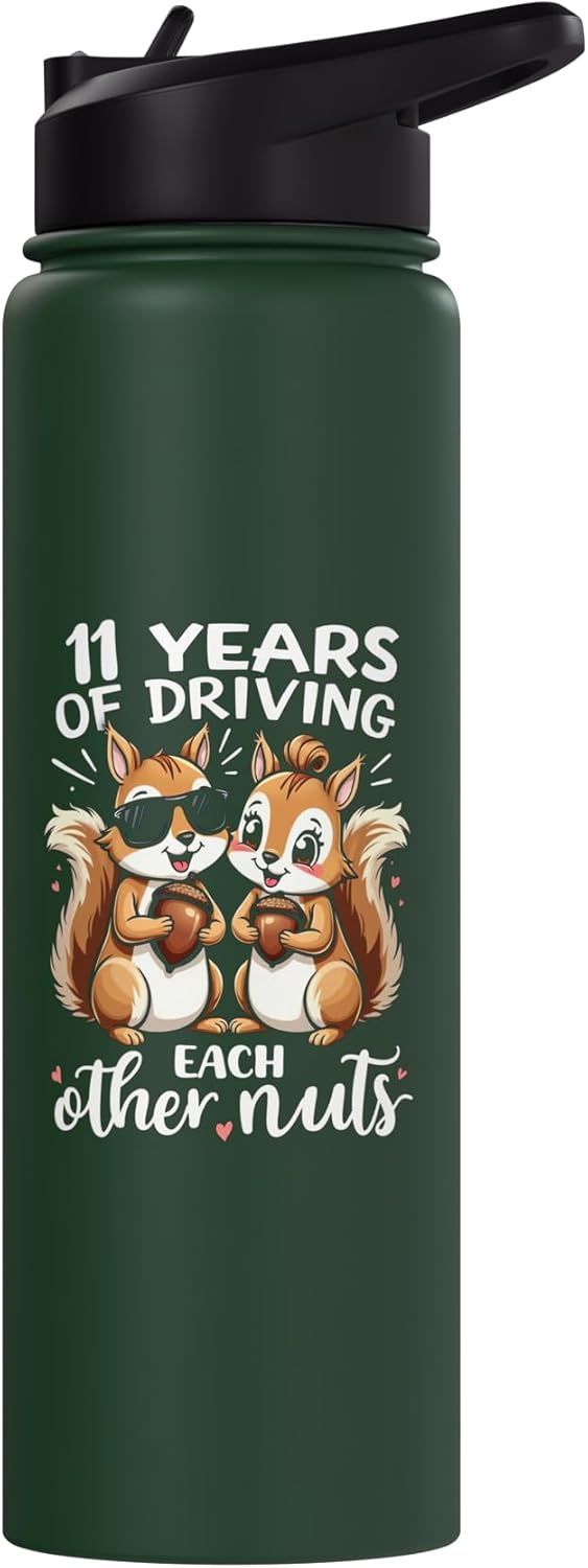Botella agua acero inox 11 años conducción nueces