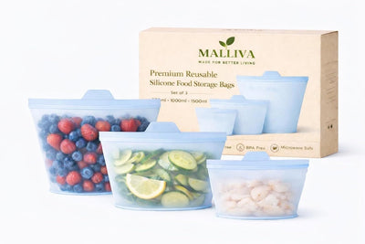 Bolsas de almacenamiento de alimentos de silicona reutilizables paquete de 3