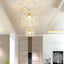 Candelabro pasillo lámpara techo cristal sintético metal blanco