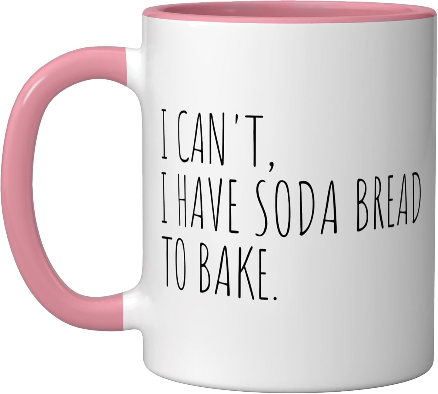 Taza cerámica para hornear pan irlandés rosa/blanca