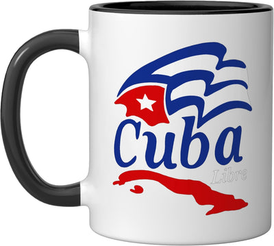 Taza Cerámica Regalo Cuba Isla Caribe Tropicales Negro/Blanco