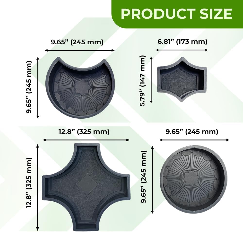 4 Moldes Plástico Pathmaker para Pavimentar Hormigón