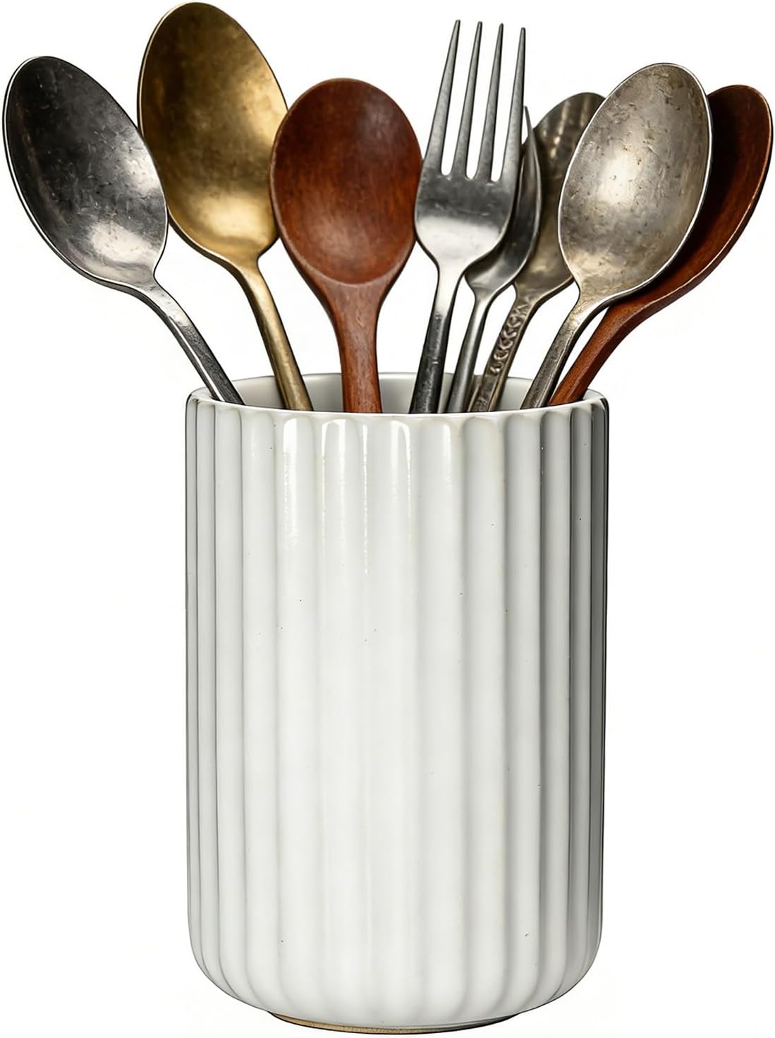 Soporte para utensilios cerámica rayas verticales organizador cucharas cafetera