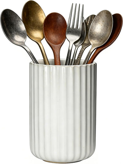 Soporte para utensilios cerámica rayas verticales organizador cucharas cafetera