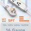 Cable extensión giratorio 360° 15ft con 3 tomas enchufe pared plana