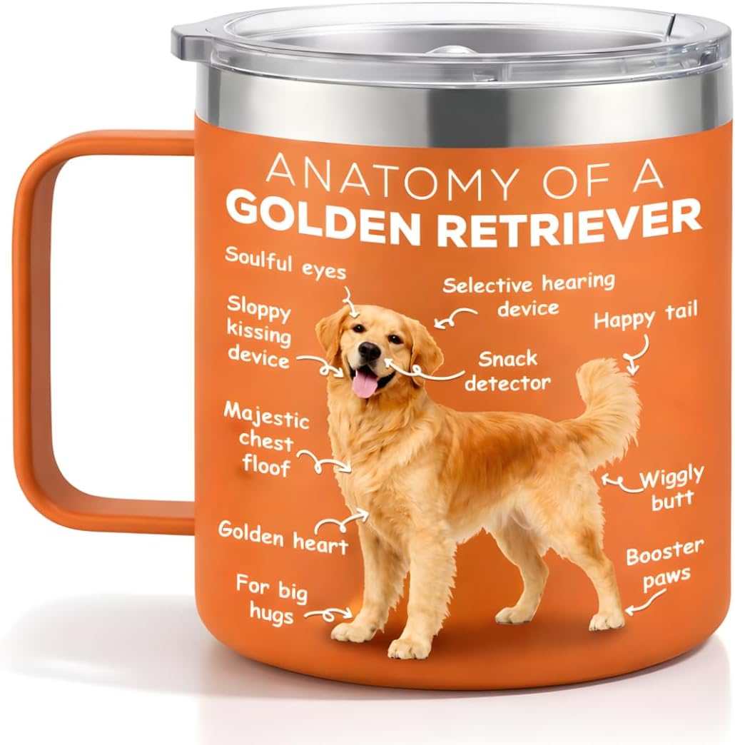 Vaso de acero inoxidable para amantes de los Golden Retriever