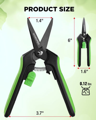 Tijeras podar 6pulg acero alto carbono bloqueo seguridad