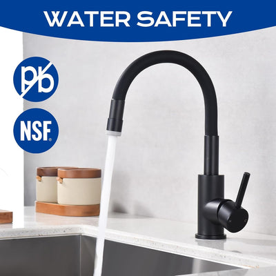 Grifo barra cisne flexible negro giratorio baño cocina