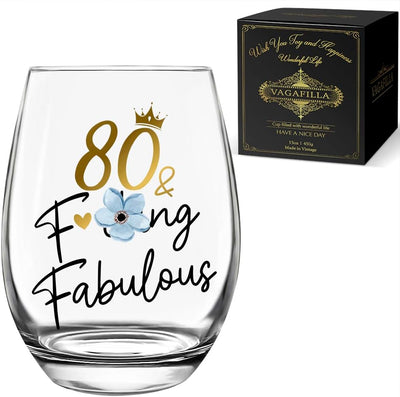 Copa de vino regalo 80 aniversario para esposa abuela