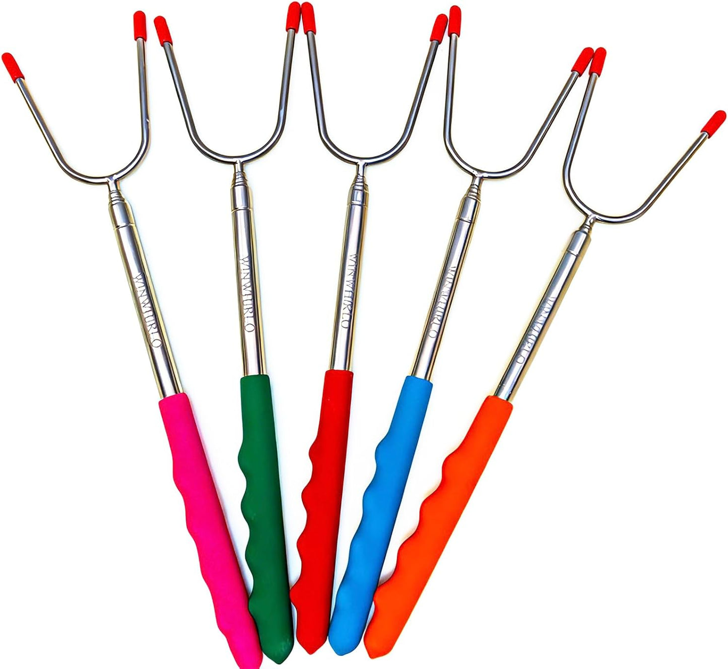 Brochetas asar malvaviscos acero inox 45pulg set 5