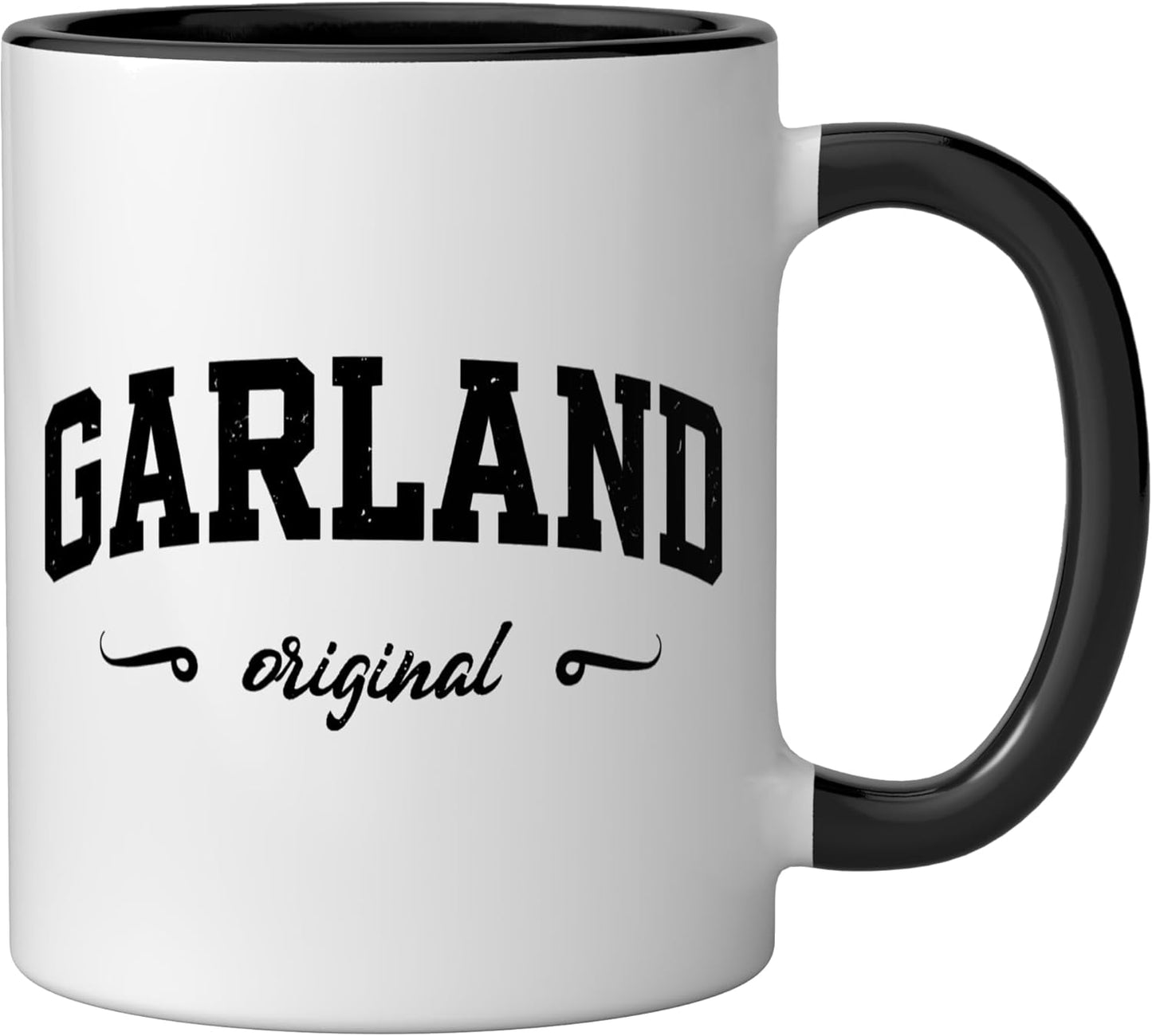 Taza cerámica Garland retro en negro/blanco