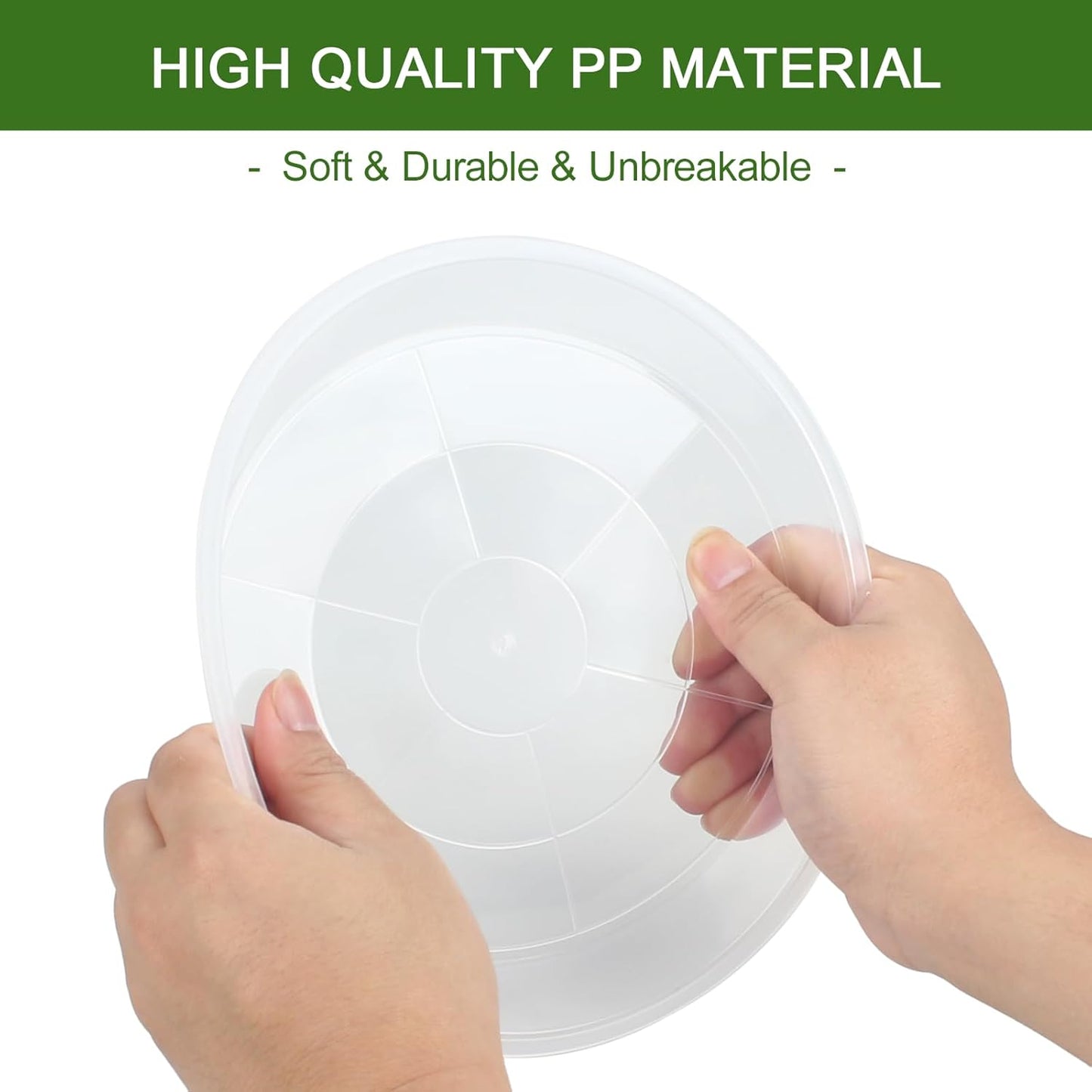 Bandejas plástico transparente para plantas 3-12pulg set 5