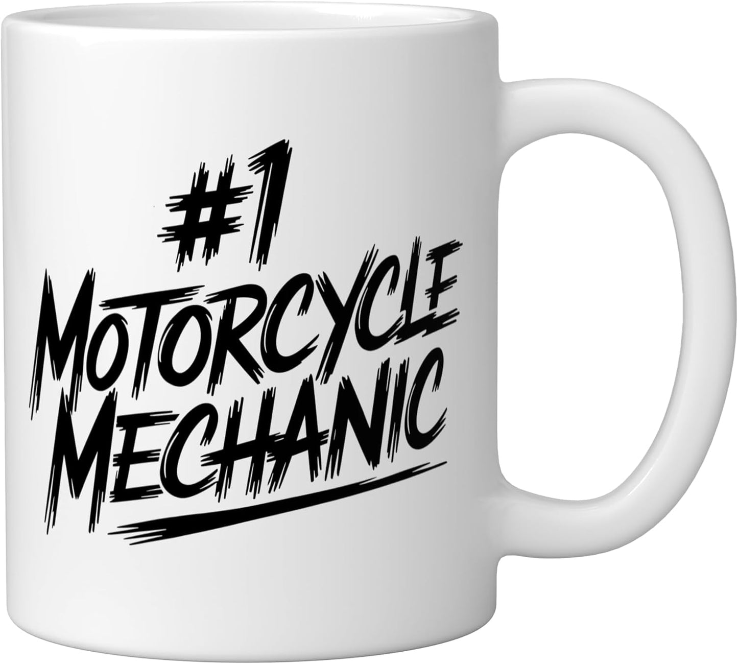Taza cerámica para mecánico de motocicletas blanca