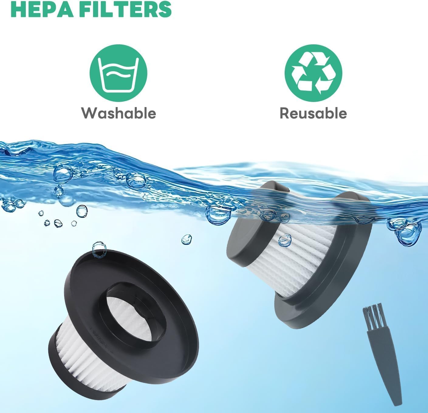 Filtro HEPA lavable para aspiradora inalámbrica set 18