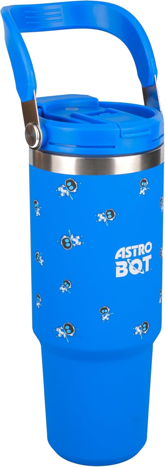 Vaso aislado Paladone Astro Bot con asa y pajilla 30.4 fl oz