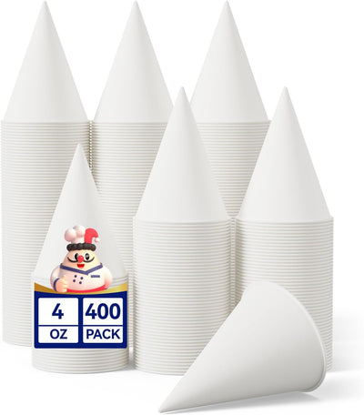 Paquete de 400 vasos de cono de nieve de 4 oz