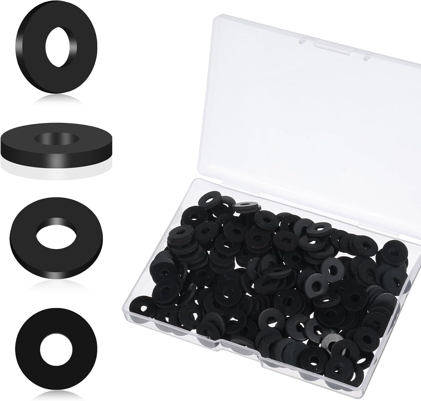 150 Pzas Arandela Goma 3/16 para Tornillos Negro
