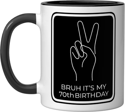 Taza cerámica para hombre y mujer con frase divertida de cumpleaños 70