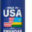 Botella de agua acero inoxidable sin BPA con bandera de Ruanda
