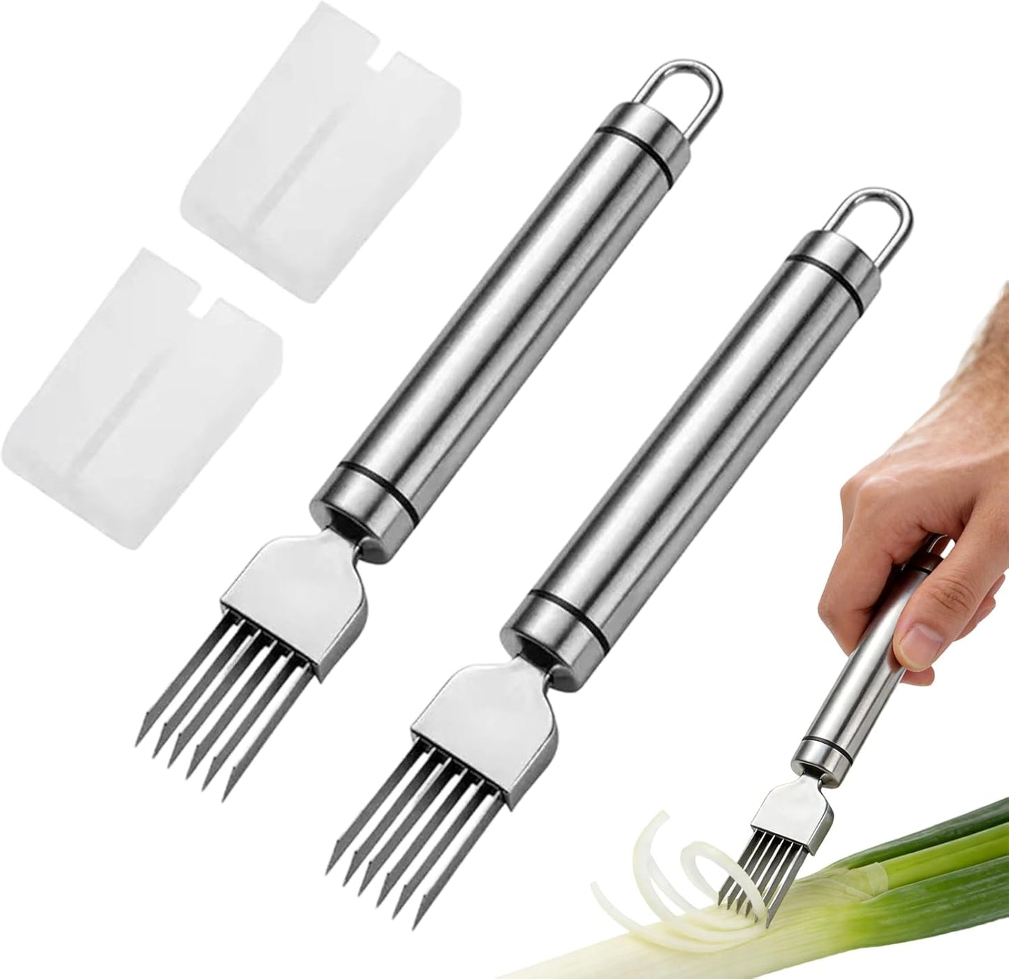 Cortador hierbas acero inox 2 pzas múltiples cuchillas