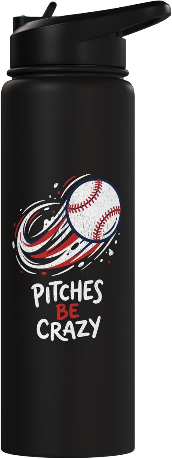 Botella de agua acero inoxidable aislada para béisbol