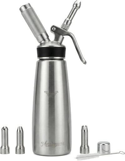 Dispensador crema batida acero inox 16.9oz con boquillas