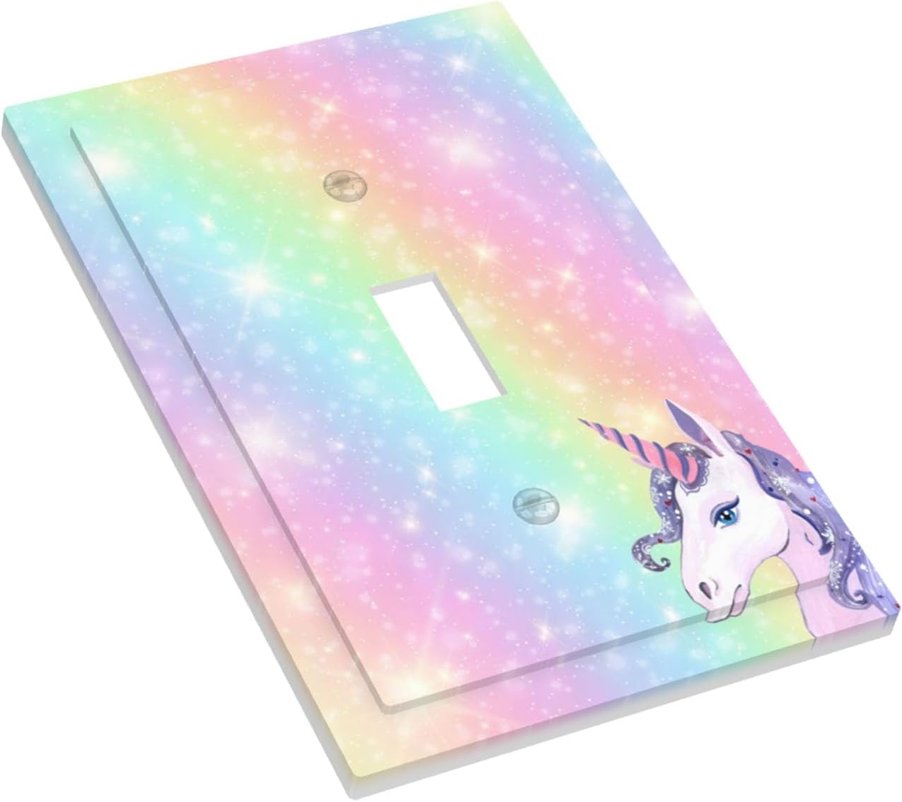 Funda interruptor palanca unicornio arcoíris pastel