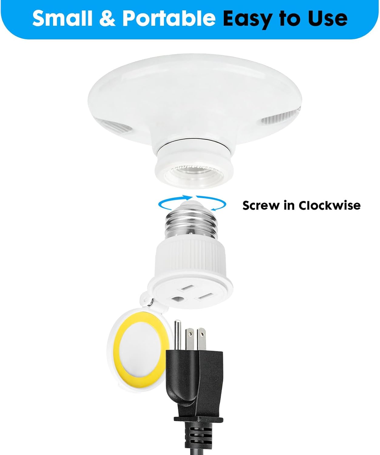 Pack 2 adaptadores enchufe E26 3 clavijas impermeables exterior