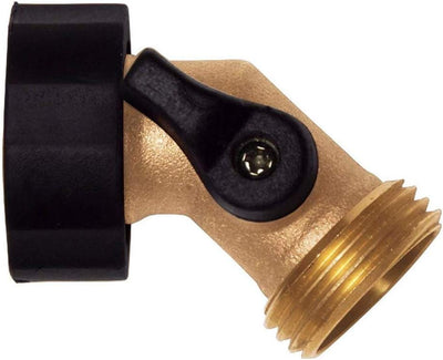 Conector codo válvula cierre manguera latón 2 pzas