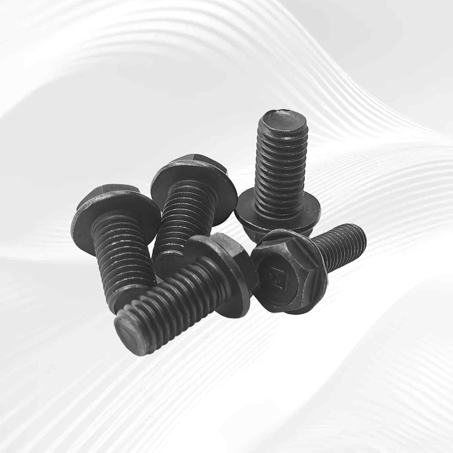 4 Pernos Brida Hex M7 Rosca Izq Acero Carbono Negro