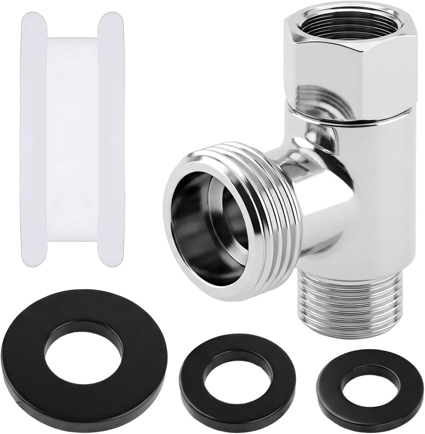 Conector T latón 3/8 y 1/2 pulgadas para manguera bidé