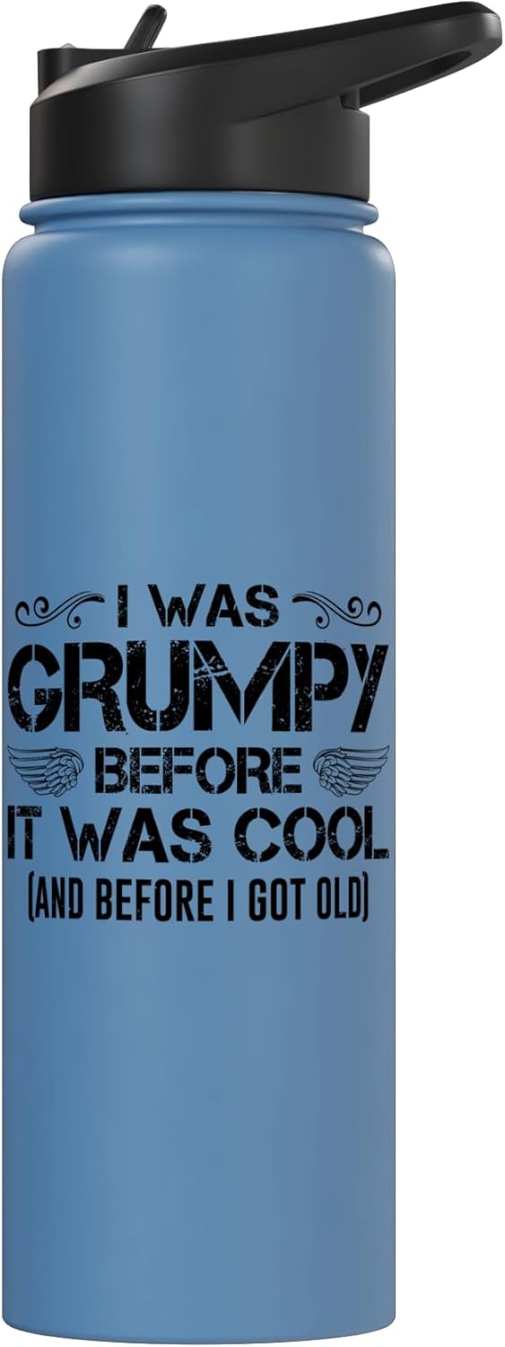 Botella agua acero inox aislada Grumpy Old Man