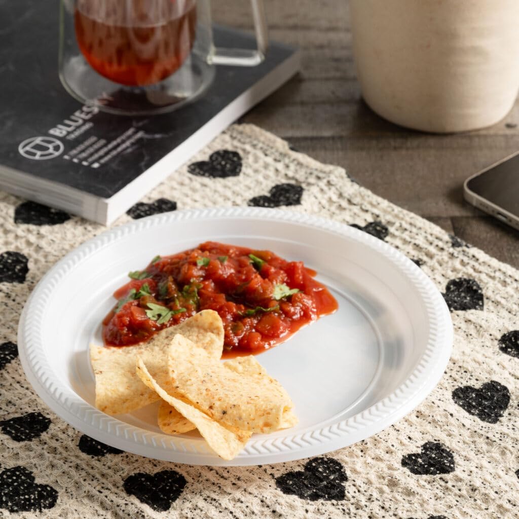 Platos plásticos blancos 9 pulg set 400