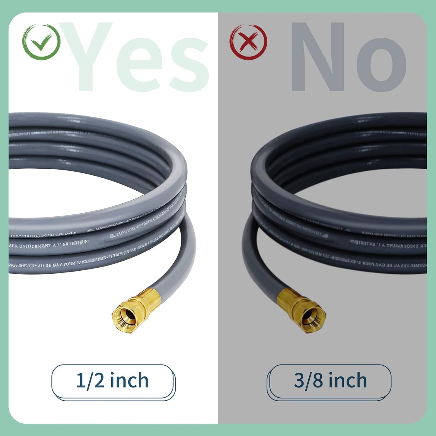 Manguera gas natural 12ft 1/2pulg conexión rápida RV