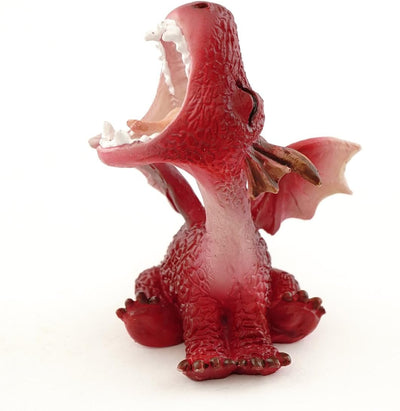Figura hadas y terrario dragón rojo